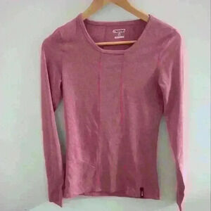 NOMIS | Women's  Pink Stretchy Fitted Activewear Long Sleeved Shirt